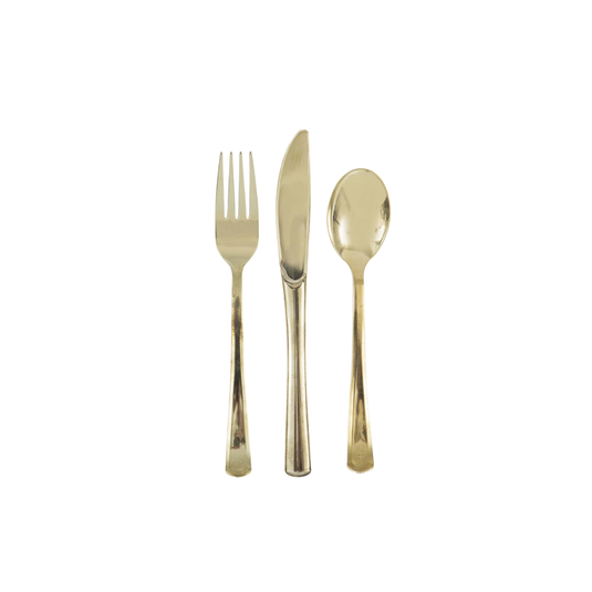 Set de 18 cubiertos dorado