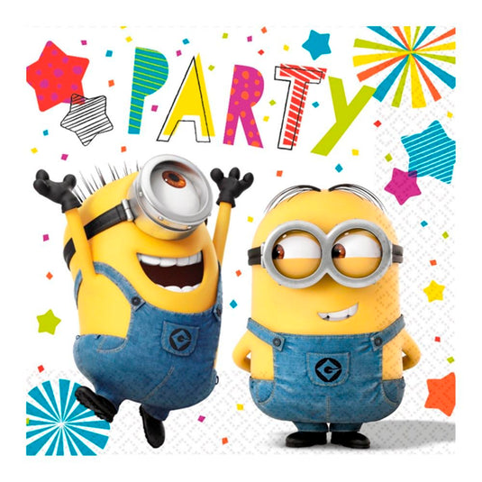 16 Servilletas 33 x 33 Minion
