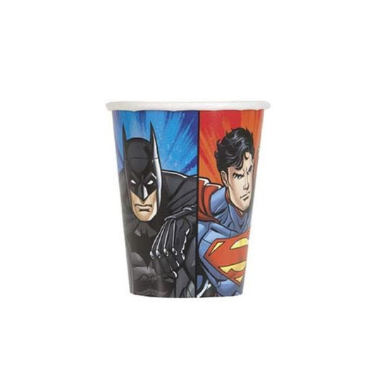 Pack de 8 vasos de cartón superhéroes 266 ml