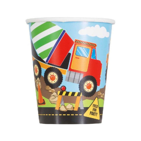 Pack de 8 vasos de cartón construcción 250 ml