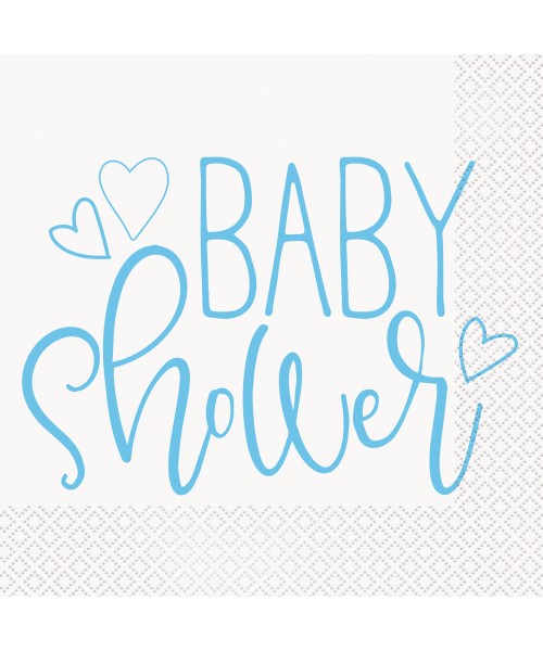 Pack de 16 servilletas baby shower boy 33x33 cm