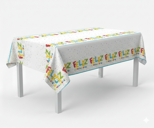 Mantel plástico feliz cumpleaños 137x213 cm