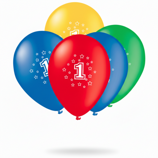 5 globos de látex surtidos número 1 12"