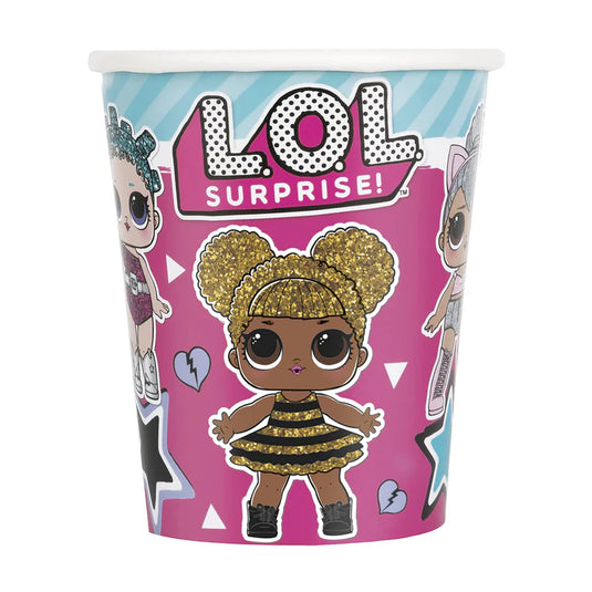 8 vasos de cartón de LOL Sorpresa 266 cl