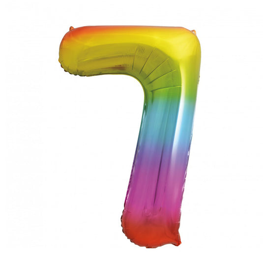 Globo metalizado número 7 multicolor 86 cm