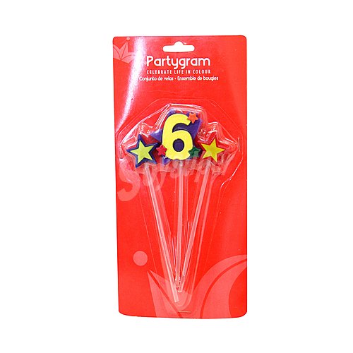 Set de velas estrella número 6