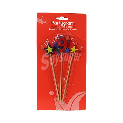 Set de velas estrella número 9