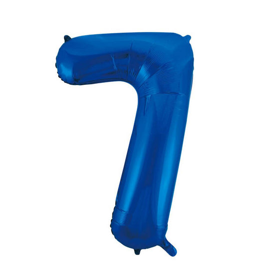 Globo metalizado número 7 azul 86 cm