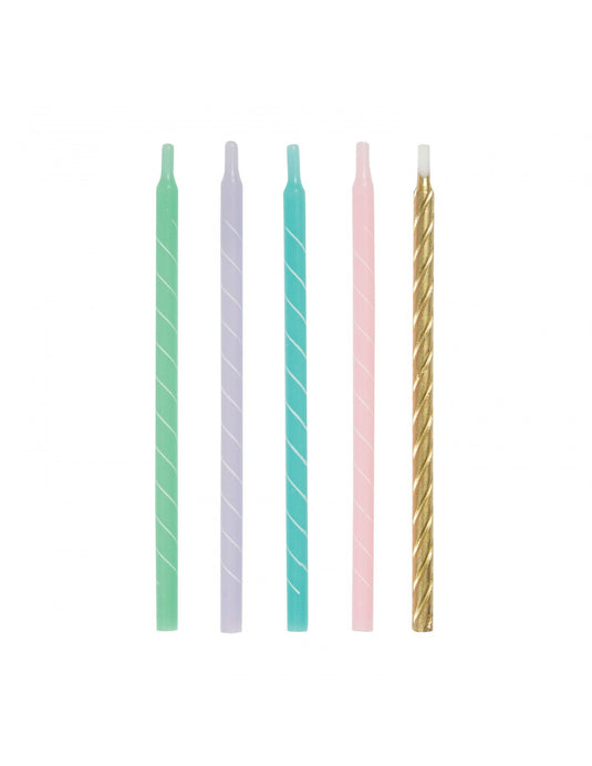 Velas espiral colores pastel 12,7 cm