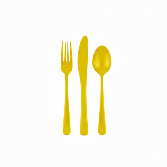 Set de 18 cubiertos amarillo