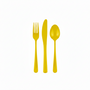 Set de 18 cubiertos amarillo