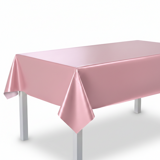 Mantel plástico rosa claro liso 137x274 cm
