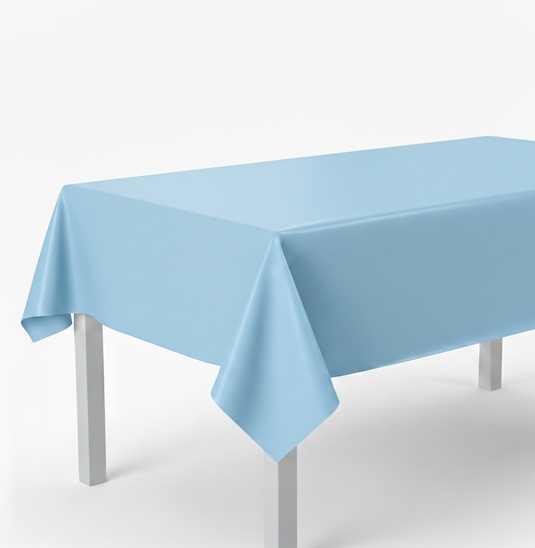 Mantel plástico azul claro liso 137x274 cm
