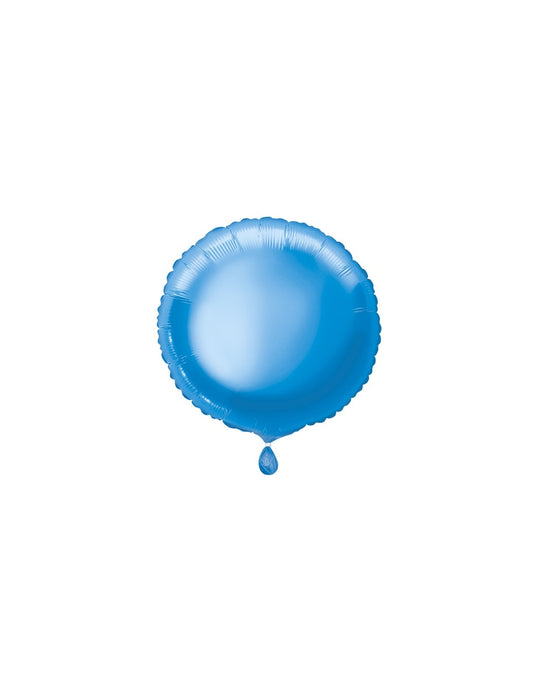 Globo metalizado redondo azul pack 12 uds 18"
