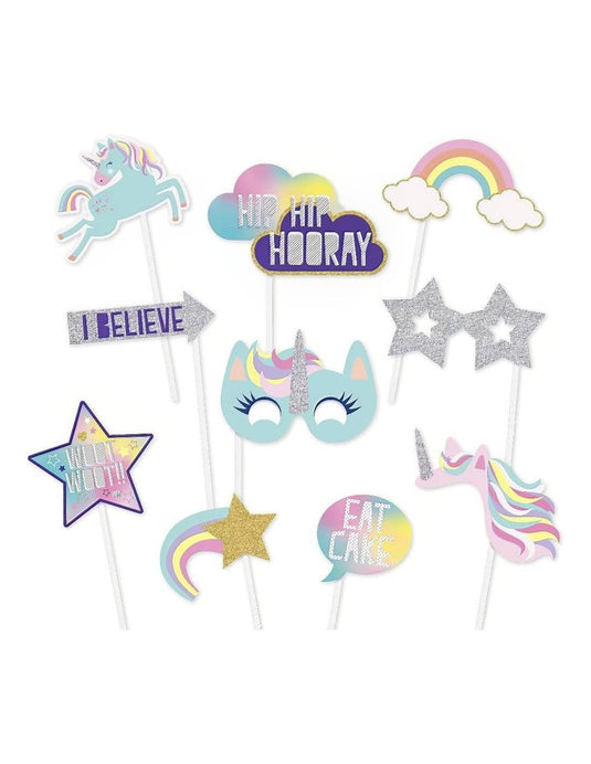Kit photocall unicornio 10 piezas