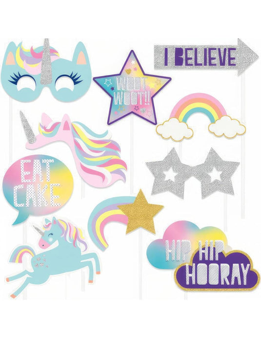 Kit photocall unicornio 10 piezas