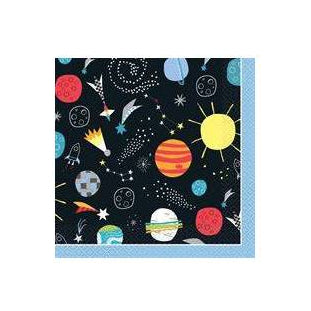 Pack de 16 servilletas espacio exterior 33x33 cm