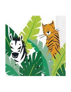 Pack de 16 servilletas selva 33x33 cm