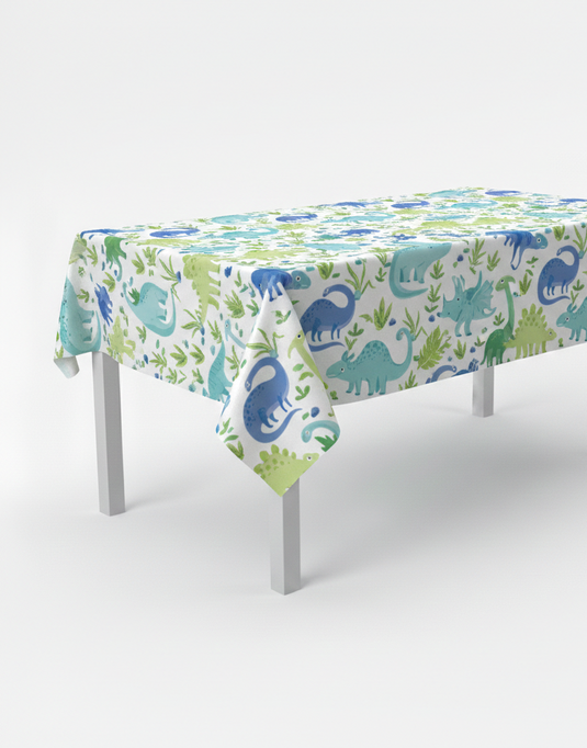 Mantel plástico dinosaurios azul y verde 137x213 cm