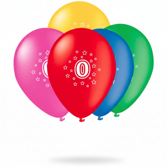 5 globos de látex surtidos número 0 12"