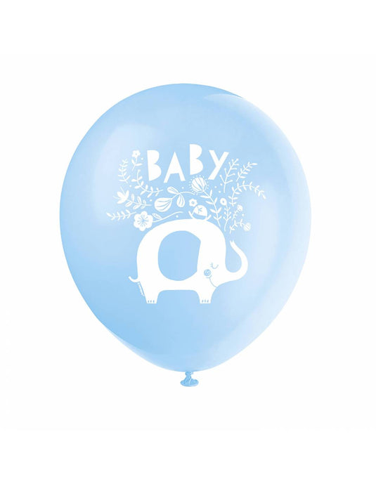 Pack de 8 Globos de látex elefante azul