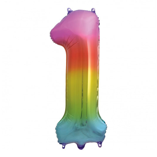 Globo metalizado número 1 multicolor 86 cm