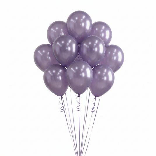 Kit 10 globos de látex lila platinum 30,5 cm