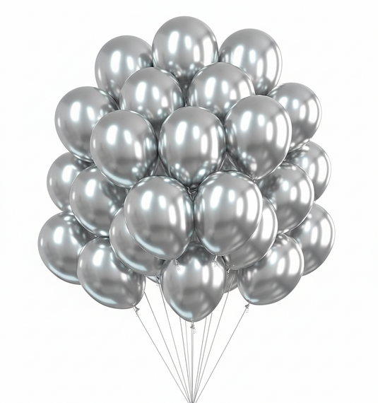 20 globos surtidos 23 cm plata