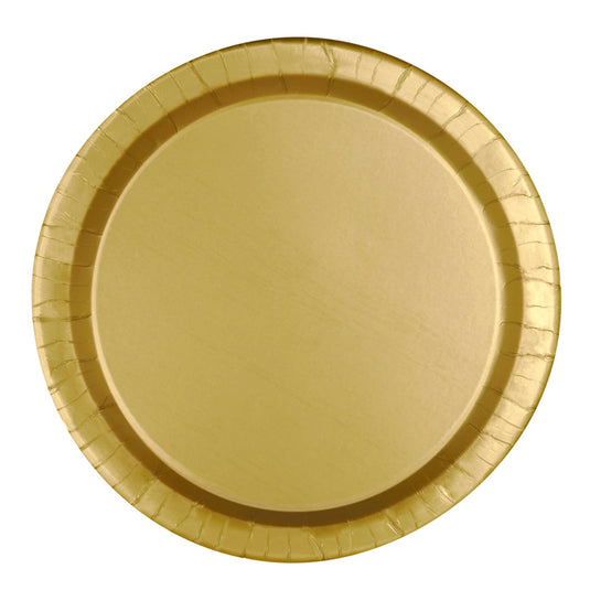 Pack de 8 platos de color dorado 17 cm