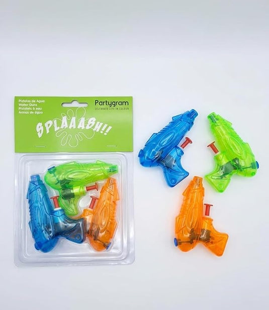 Pack 3 Pistolas de Agua para Niños Colores Translúcidos
