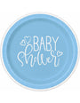 Pack de 8 platos de cartón baby shower boy 23 cm