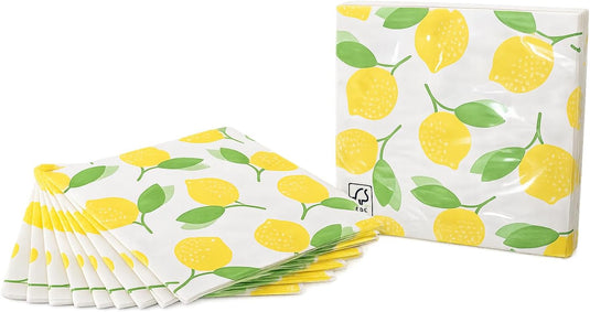 20 Servilletas "Primavera" Limones 3 Capas 33x33 cm